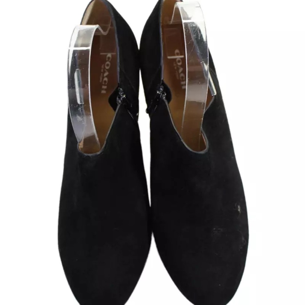 Coach Womens Suede Animal Print Round Toe Zip Up Ankle Booties Black Size 11B - Picture 2 of 6